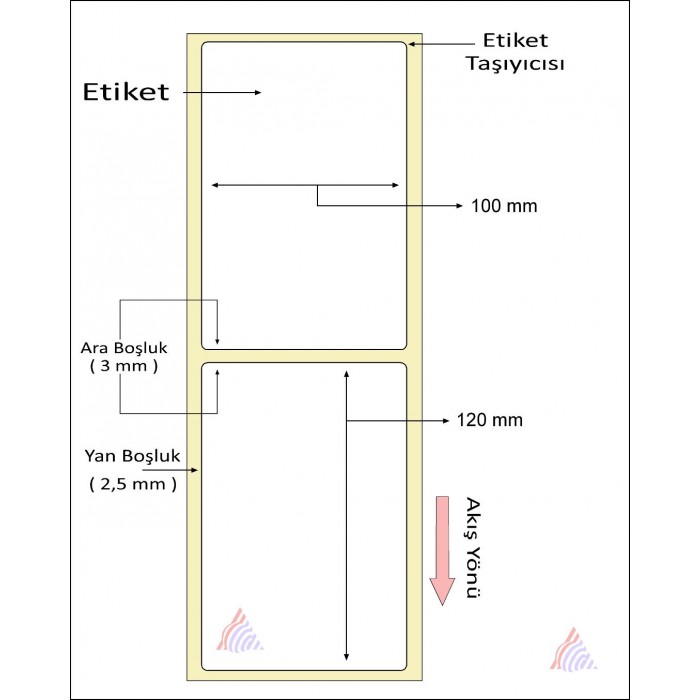 Termal Barkod Etiketi 120X100 300´ LÜ 30 RULO