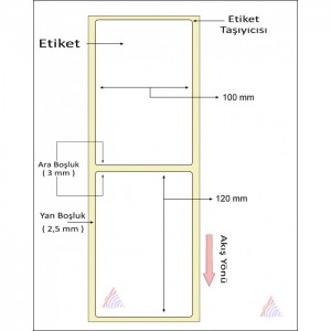 Termal Barkod Etiketi 120X100 300´ LÜ 30 RULO